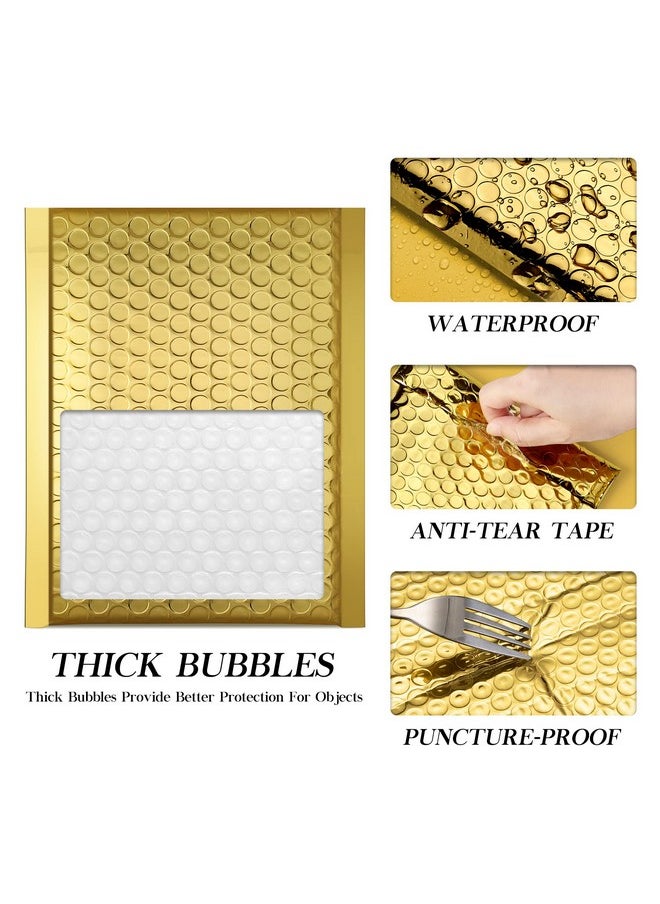 Fuxury Fuxury Gold Bubble Mailers 6x10 "50 Pack, Strong Adhesion Metallic Bubble Envelopes,Waterproof Padded Envelopes,Durable Padded Mailers，Super Cute Packing for Jewelry, Makeup Supplies，Bulk #0  - Image 5