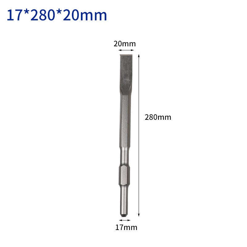 Hex Handle Electric Drill Sharp Flat Wide Groove Concrete Wall Brick Surface Mixed Concrete Shovel 17X280X20 flat 