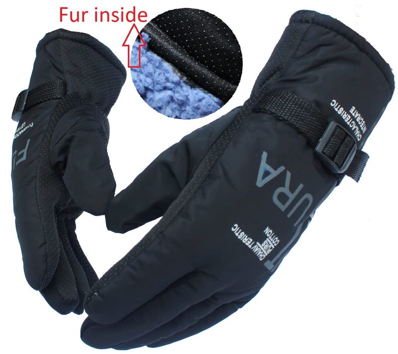 Alexvyan -20℉ Snow and Windproof Thermal Soft Warm Winter Gloves (Fleece Inside) for Riding, Protective Warm Hand Riding Cycling, Byke, Bike, Scooty,Motorcycle for Men, Boy,Male (Sports Black) - Image 3