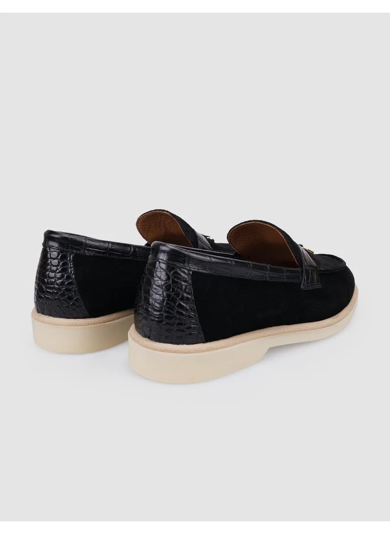 Cabani 100% Genuine Leather Black Suede Women's Loafer