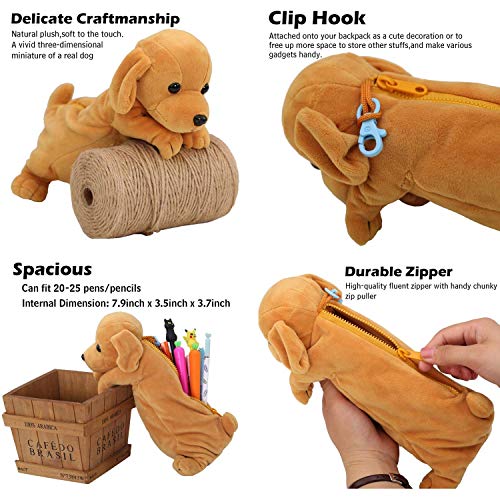 24x7 eMall Fabric Kids Favorite 3D Dog, Emoji Soft Toys Pencil Pouch Pencil Box For Children (Multicolour) - Image 3