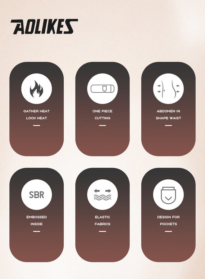 AOLIKES Waist Trimmer with Storage Pocket, Waist Trainer Belt for Women and Men, Sweat Band Waist Trainer for High-Intensity Training, Premium Compression for Effective Workout & Body Shaping (Black, L) - Image 2