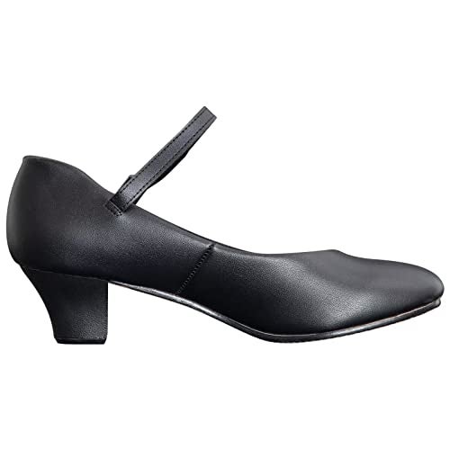 ARCLIBER Black Character Shoes for Women Ankle Strap 1.55" Dance Heels for Ballroom Salsa Tango-5 - Image 2