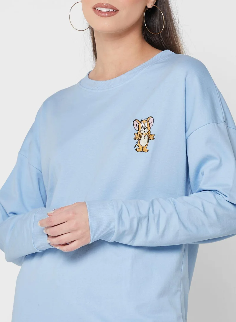 Tom & Jerry Tom & Jerry Print Knitted Sweatshirt