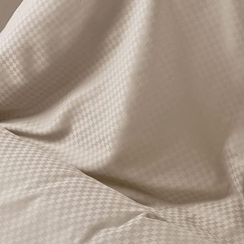 Spread Spain Oxford Cotton 400 Thread Count Soft Comfort Modern Design Bedsheets for Single Bed Size Flat Sheet with 1 Pillow Covers (60'' x 90'' inch Taupe) - Image 3
