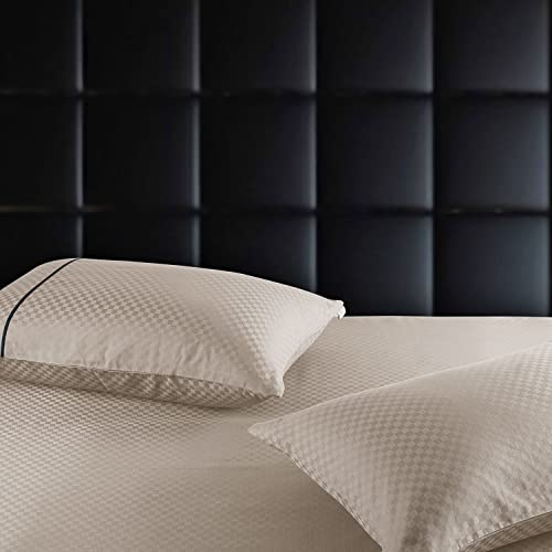 Spread Spain Oxford Cotton 400 Thread Count Soft Comfort Modern Design Bedsheets for Single Bed Size Flat Sheet with 1 Pillow Covers (60'' x 90'' inch Taupe) - Image 5