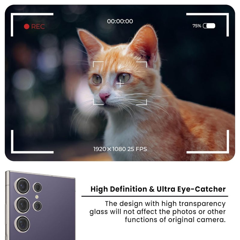 FIRST MART Camera Lens Protector for Samsung Galaxy S24 Ultra (6.8 Inches) Tough HD Individual Aluminum Alloy Lens Rings Cover, Scratch Resistant, Thin Lens Protection| Silver, 1 Pack - Image 4