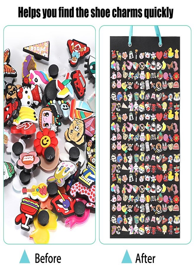 JUXYES Shoe Charms Organizer Wall Hanging Collection Holder with 216 Holes, Portable Decorative Croc Charms Display Hanging Decoration Storage Organizer - Image 4