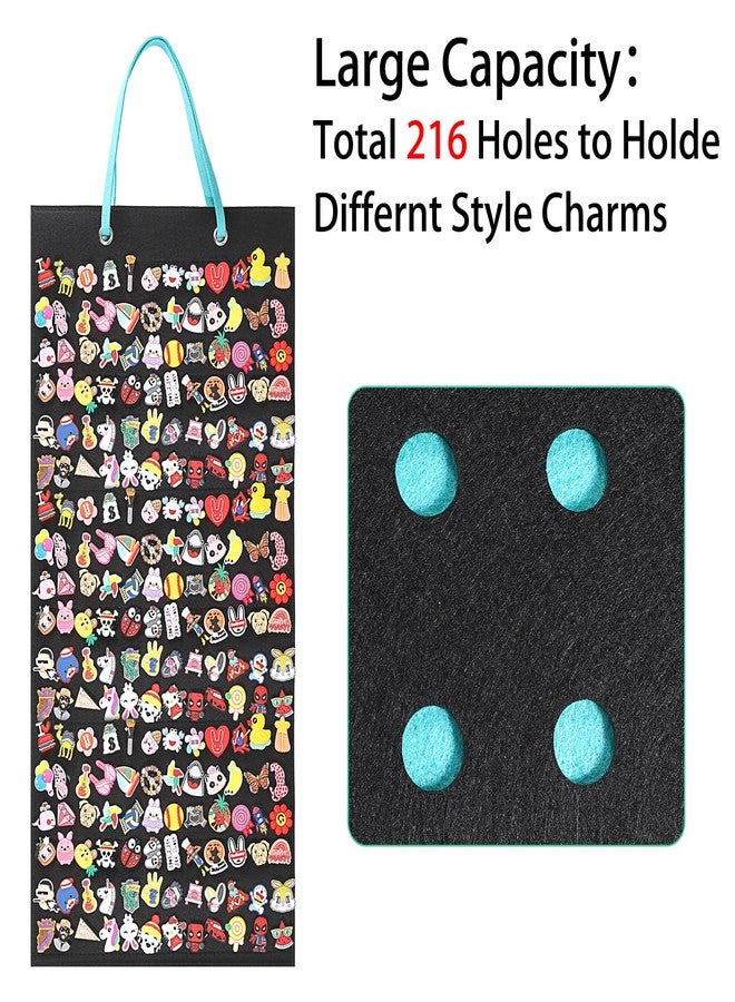 JUXYES Shoe Charms Organizer Wall Hanging Collection Holder with 216 Holes, Portable Decorative Croc Charms Display Hanging Decoration Storage Organizer - Image 3
