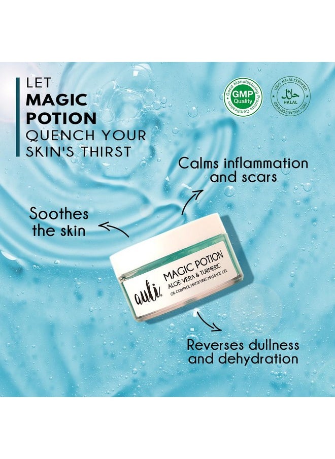 AULI LIFESTYLE Auli Combo Of Magic Potion Aloe Vera And Turmeric Gel & Pomoglow Pomegranate And Vitamin C Blast Gel, For All Skin Types, Pack Of 2, 60Gm + 50Gm  - Image 2
