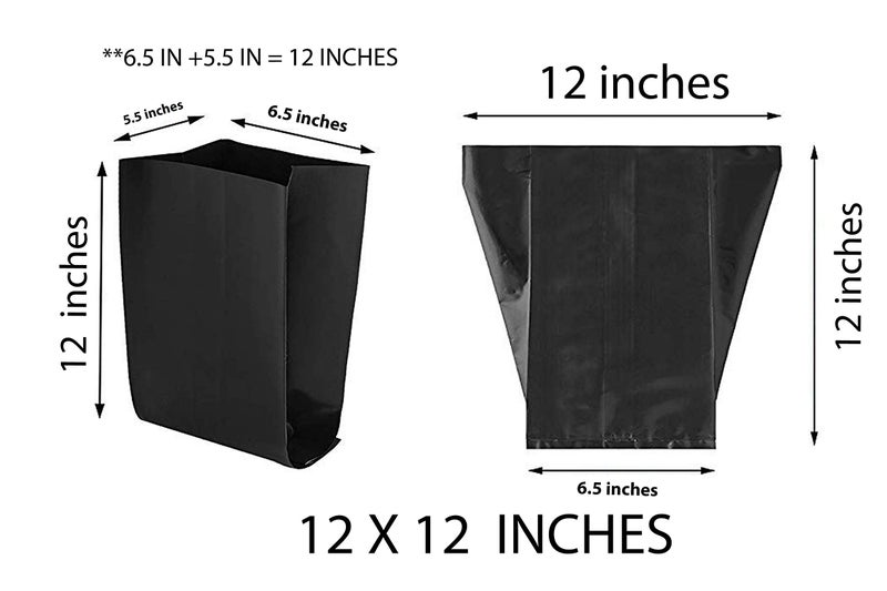 VINAYAKAMART HDPE Grow Bags 12x12 inch, Black, 25 pcs - Image 4