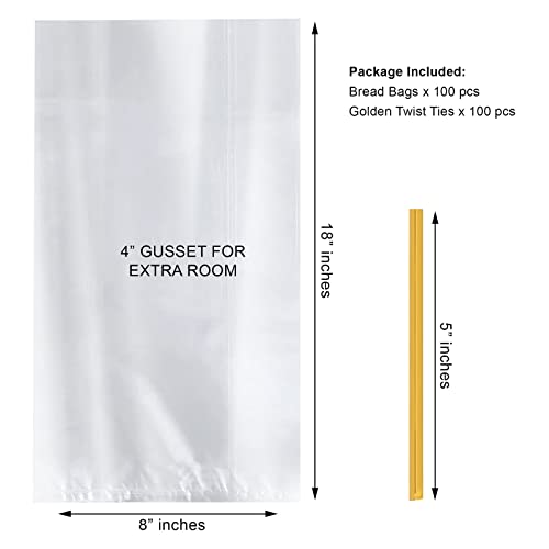 Mantah Reusable Bread Bags with Ties - 50 Clear Bags and 50 Ties, Adjustable for Homemade Bread and Bakery Loaf - Image 4