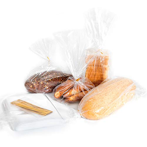 Mantah Reusable Bread Bags with Ties - 50 Clear Bags and 50 Ties, Adjustable for Homemade Bread and Bakery Loaf - Image 2