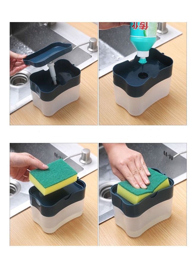 ياميم ٢ في ١ المطبخ غسالة صحون السائل صندوق مضخة موزع الصابون الإسفنج العلبة - Image 1