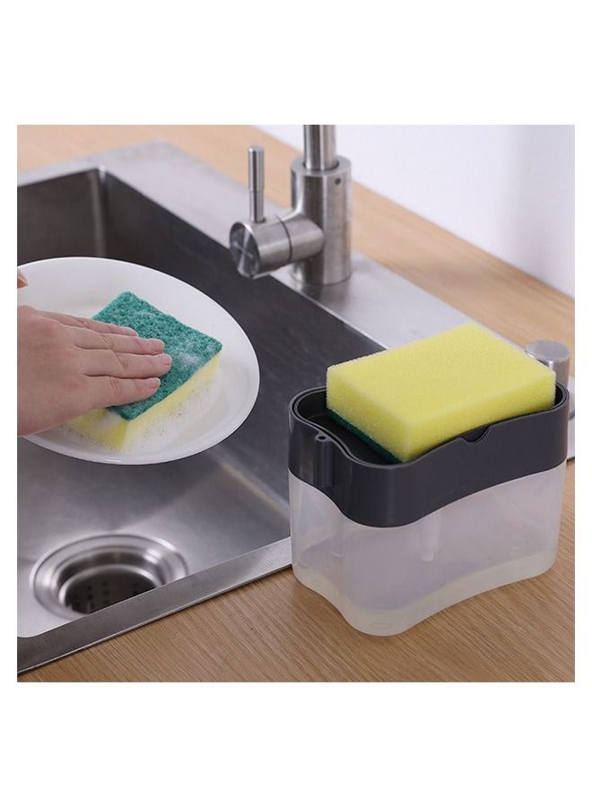 ياميم ٢ في ١ المطبخ غسالة صحون السائل صندوق مضخة موزع الصابون الإسفنج العلبة - Image 4