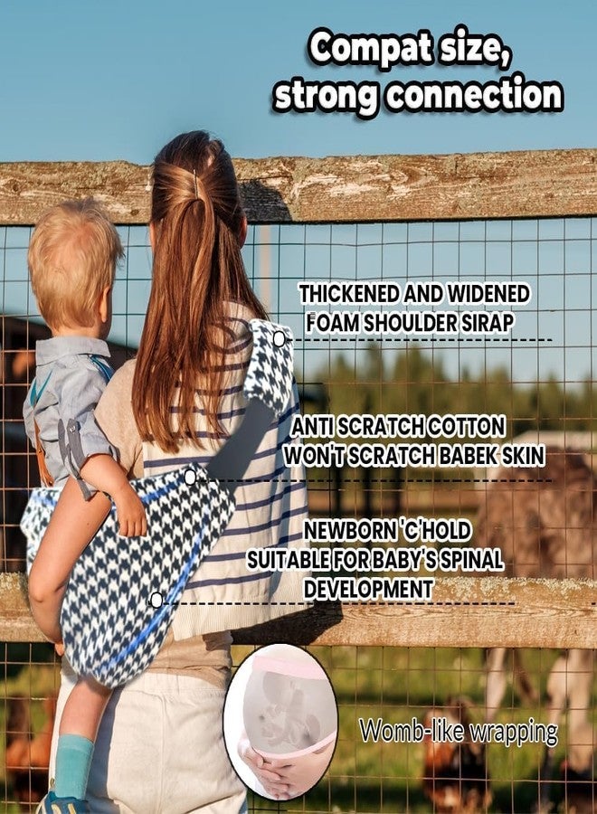 ROKTRY Newborn Baby Carrier Sling – Ergonomic Hands-Free Baby Wrap for Infants to Toddlers – Breathable Cotton Houndstooth Baby Sling – Adjustable Lightweight Baby Carrier Bag for Men & Women – Perfect Baby Shower Gift - Image 4