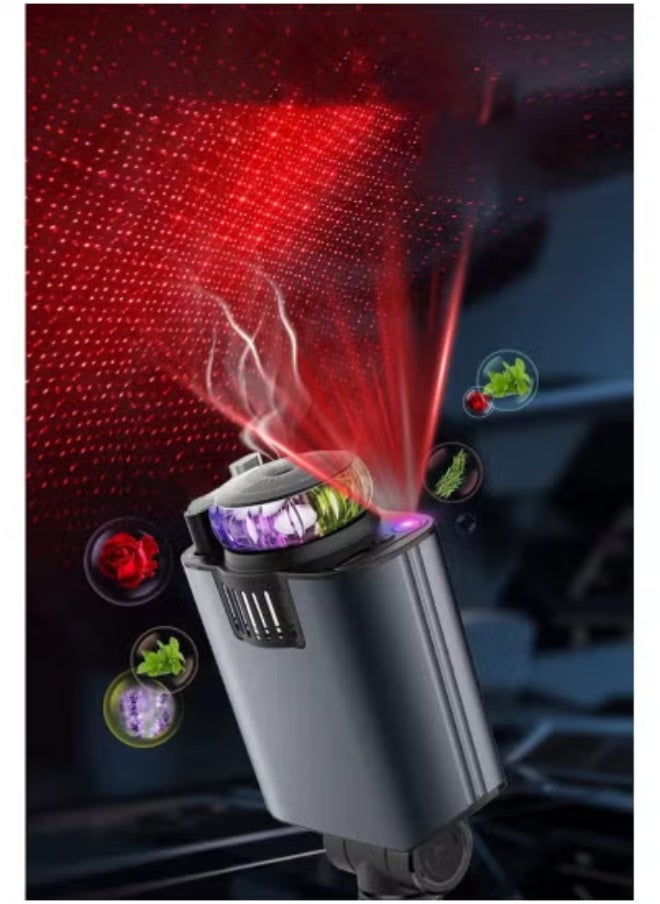 تايجر 120W A5 5-in-1 Retractable Car Charger with Starlight Ambient Light & Built-in Air Freshener – PD 30W Fast Charging for iPhone 16/15/14/13/12/11 & Android – USB-C, QC3.0 & Multi-Port Car Adapter – Fireproof PC Shell – Universal Car Accessory for Travel, Taxi & Daily Commute  - Image 2