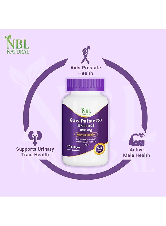 Nbl Natural -Saw Palmetto Extract 320Mg With Pumpkin Seed Oil Softgels 90'S