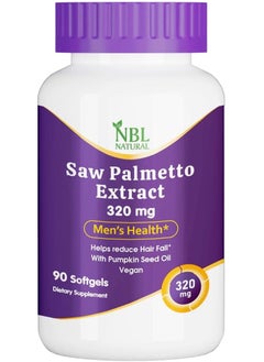 NBL Natural Saw Palmetto Extract 320 Mg With Pumpkin Seed Oil, 90 Softgels  - Image 1