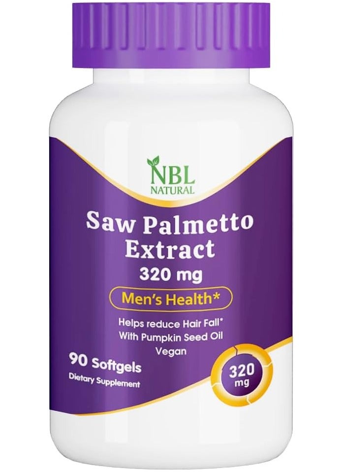 NBL Natural - Saw Palmetto Extract 320 Mg With Pumpkin Seed Oil, 90 Softgels - Image 1