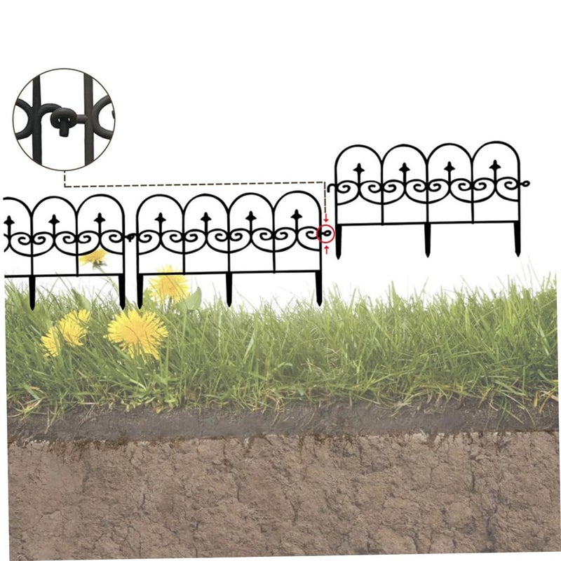 Detachable Plastic Garden Fence Panels Lightweight Portable for Pet Barrier and Grave Border - Image 5
