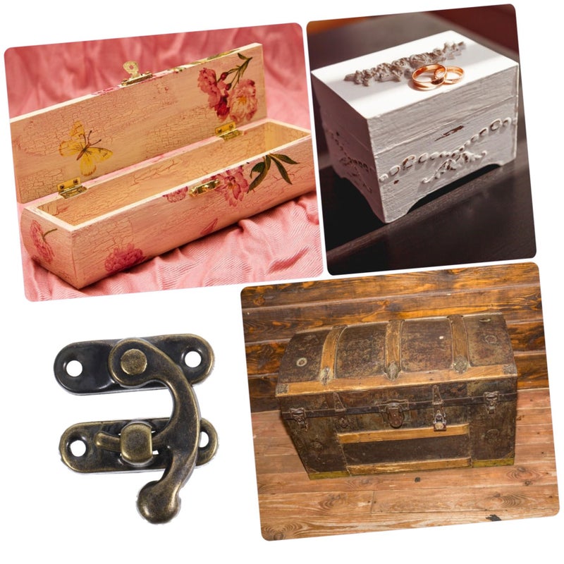 20pcs Mini Swing Arm Clasp Vintage Curved Buckle Hardware with Screws for Jewelry Box Cosmetic Box Secure Closure - Image 4
