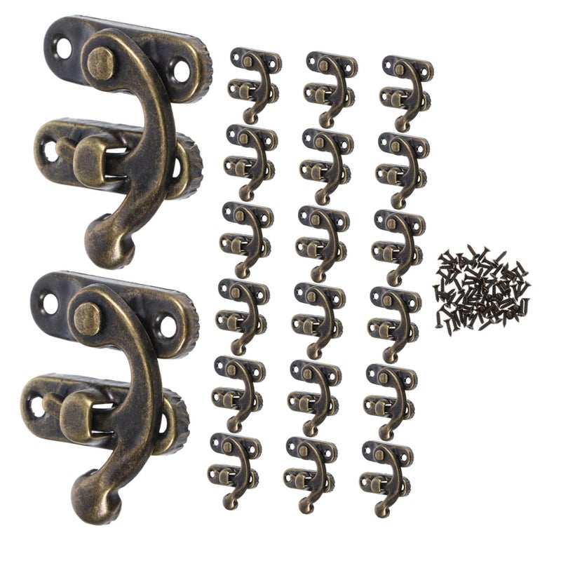 20pcs Mini Swing Arm Clasp Vintage Curved Buckle Hardware with Screws for Jewelry Box Cosmetic Box Secure Closure - Image 2