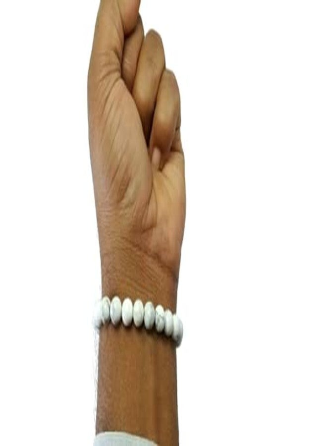 CA AGATE Howlite Bracelet 8 mm Crystal Stone Bracelet Round Shape for Reiki Healing and Stones - Image 3