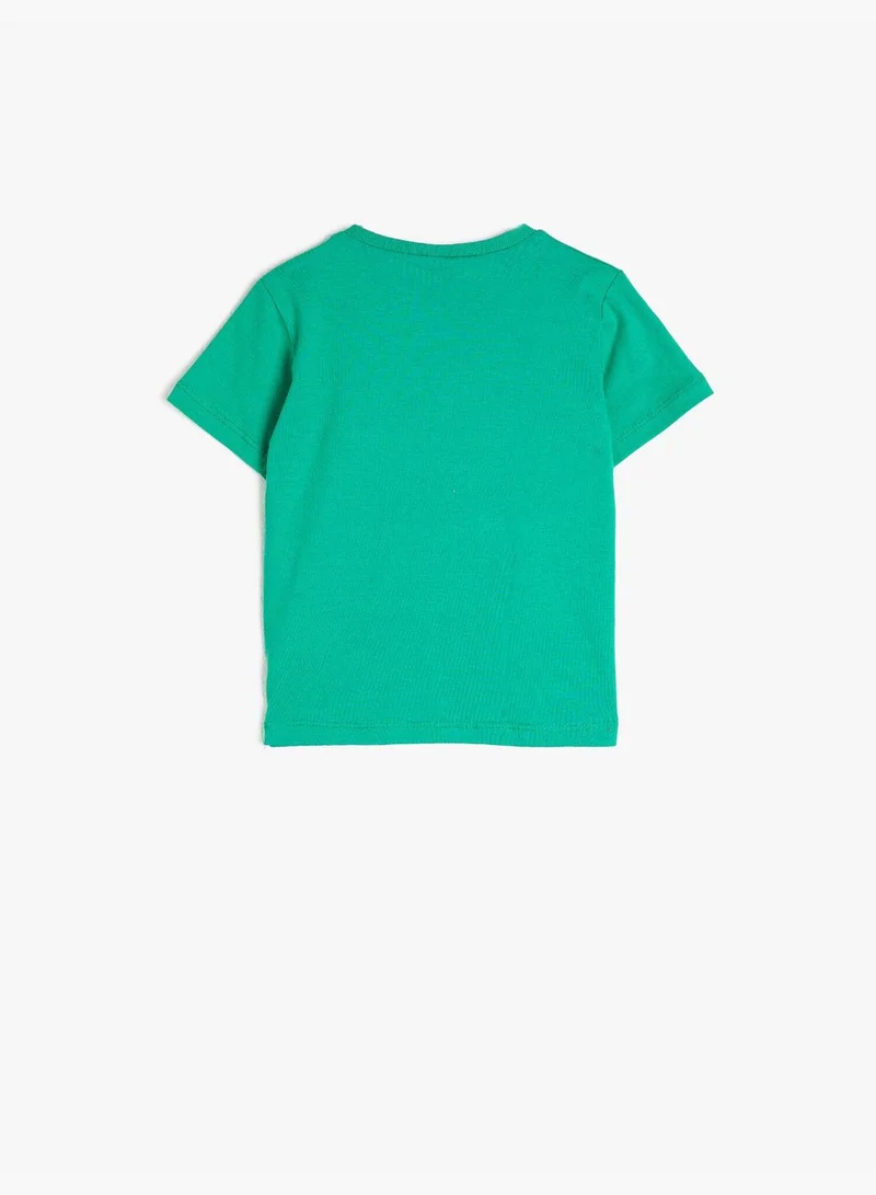 كوتون Round Neck Printed T-Shirt