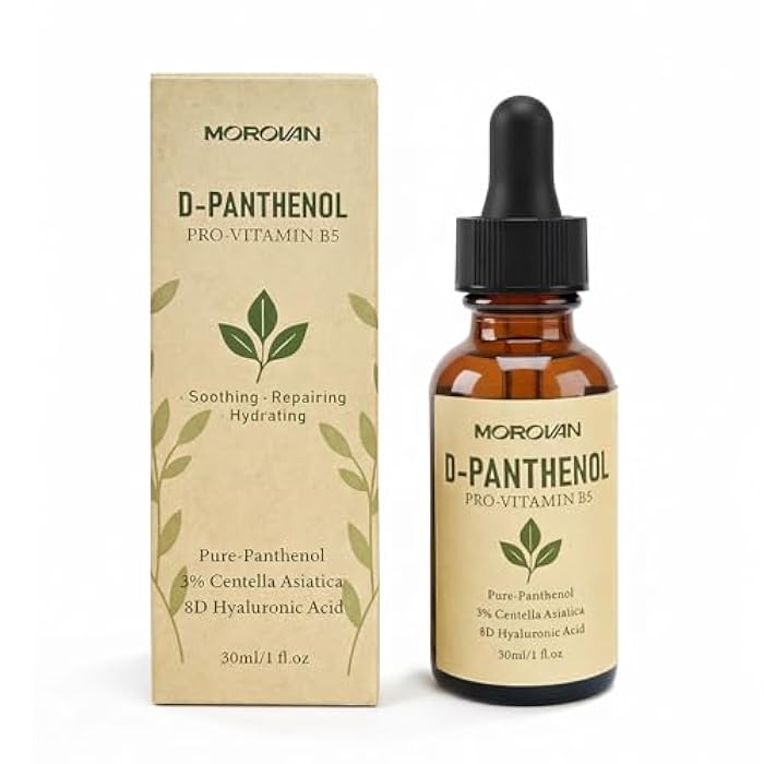 Morovan D-Panthenol Liquid: Pro-Vitamin B5 Concentrate, Cosmetic Grade Dexpanthenol for Skin Hydration, Multi-Use for DIY Face, Hair, Nail Serums & Moisturizers 1 fl oz - Image 1