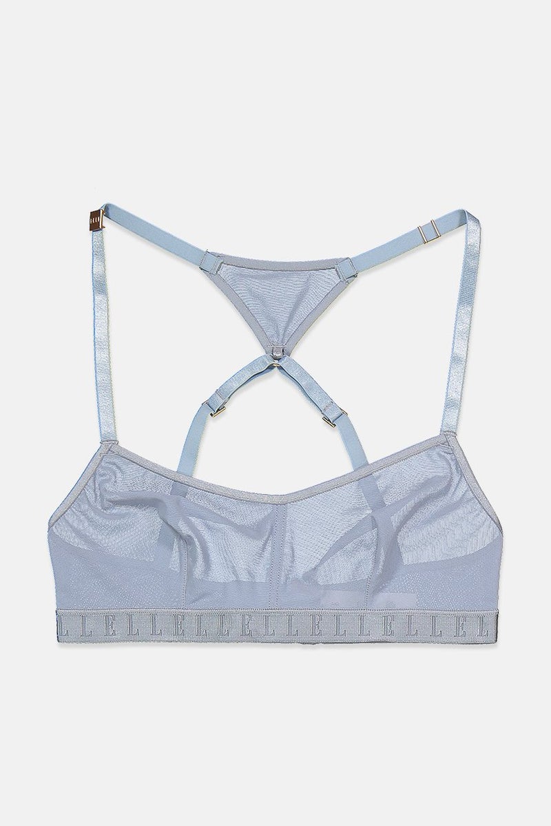 ELLE Women Non Padded Unlined Mesh Bra, Blue Fog - Image 1