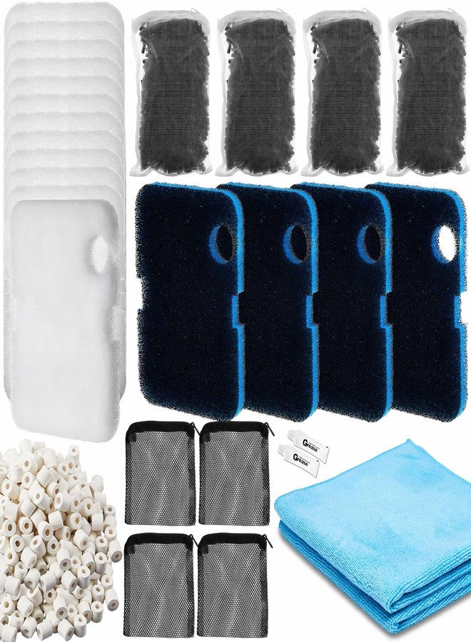 Threlaco 30 Pack Aquarium Filter Media Set Replacement Compatible with Cascade 700/1000 CCF2UL CCF3UL Filter, Bio Sponge Filters, White Floss Pads, Activated Carbon, Ceramic Rings, Mesh Bags, Grease - Image 1