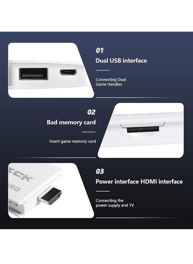 Wireless Retro Game Console, HD 4K Classic Retro Game Console, Mini Arcade Two Player Game Console Plug & Play Video Game Stick, 23 Classic Emulators Definition HDMI Output Adults Kids Gift (64G)