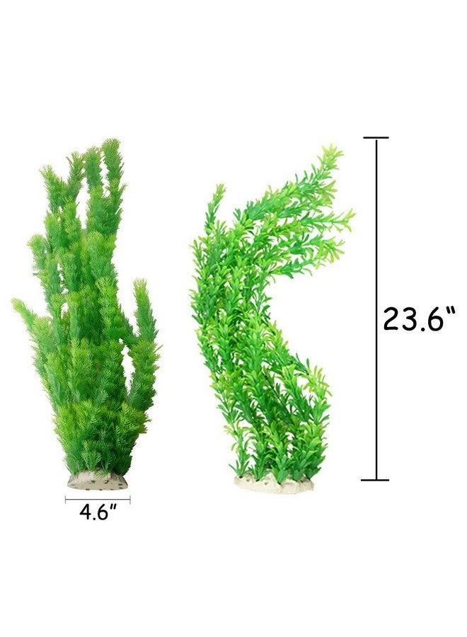Hamiledyi Aquarium Plants Plastic Decor Fish Tank Green Decorations Plants Ornament Safe for All Fish,Extra Large 23-inch Tall, 2 Pack - Image 2