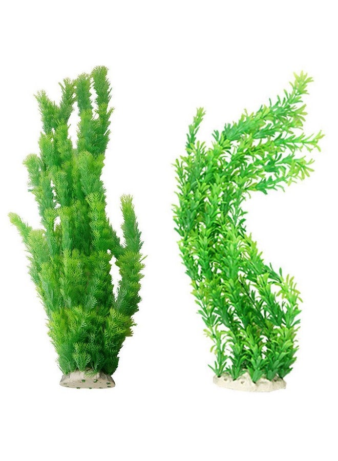 Hamiledyi Aquarium Plants Plastic Decor Fish Tank Green Decorations Plants Ornament Safe for All Fish,Extra Large 23-inch Tall, 2 Pack - Image 1