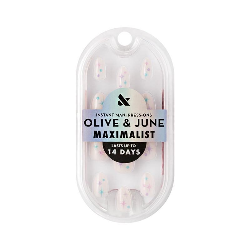 Olive & June Mani Maximalist Instant Press-On Nails | (Glue) Short Almond | 42 Fake Nails | Non-Toxic, Long-Lasting Big, Bold Gorgeous Realistic Look | Salon-Quality at Home | Sparkle Party - Image 2