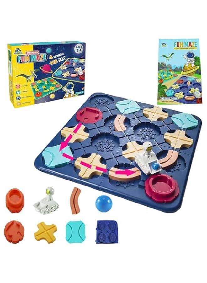 HOOKOR Kids Car Track Toy,Builder Brain Teaser Puzzles Game - Educational Smart Logic Board Game for Kids Ages 4-8, 4 Levels & 118+ Skill-Building Challenges - Gift for Boy & Girl - Image 1