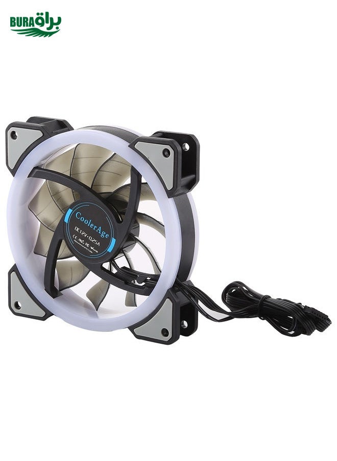 BURAQ - 3 PCS CoolerAge DC 12V - 0.25A 2500PRM Remote Cotrol Computer Cooler Cooling Case Fan with Adjust LED - Image 1
