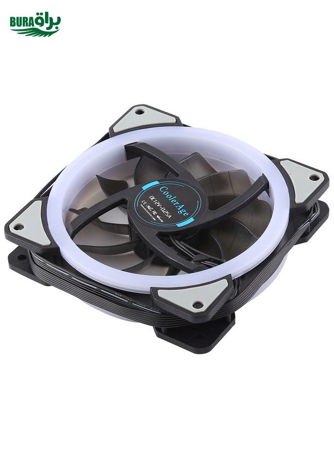 BURAQ - 3 PCS CoolerAge DC 12V - 0.25A 2500PRM Remote Cotrol Computer Cooler Cooling Case Fan with Adjust LED - Image 1