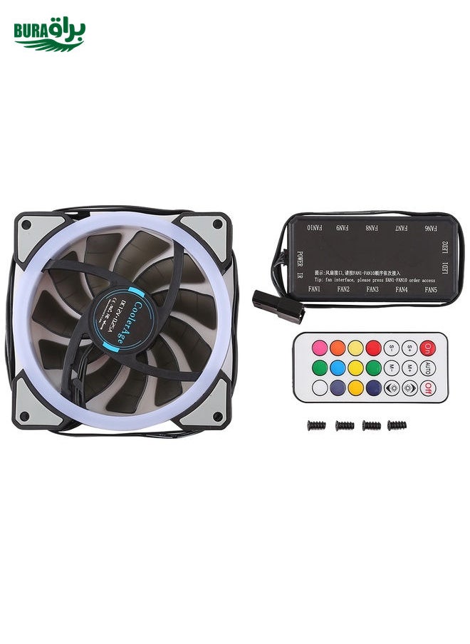 BURAQ - 3 PCS CoolerAge DC 12V - 0.25A 2500PRM Remote Cotrol Computer Cooler Cooling Case Fan with Adjust LED - Image 1