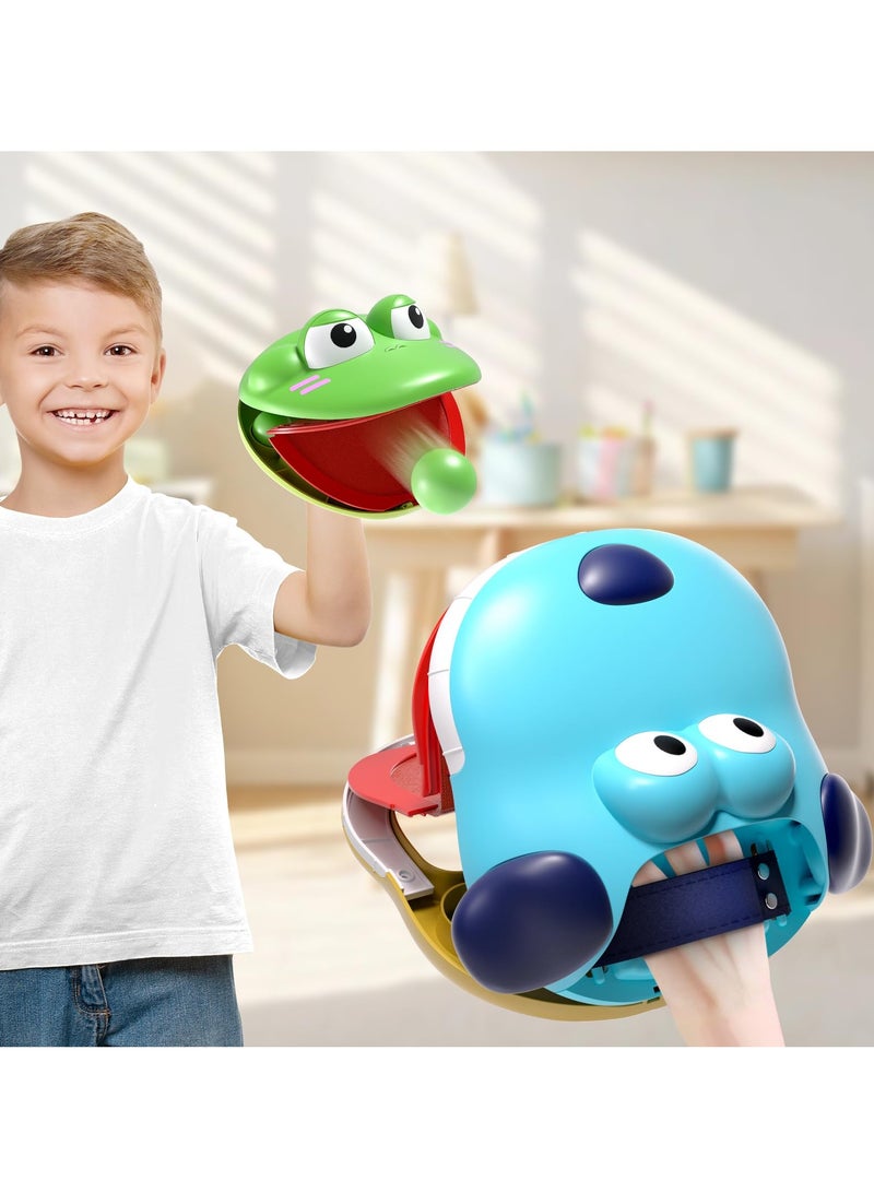 Toss and Catch Ball Game Set, 2 Beach Toys for Family Fun, Includes 2 Launchers and 14 Balls, Perfect Outdoor Games for Kids and Adults Ages 3,12 - Image 1