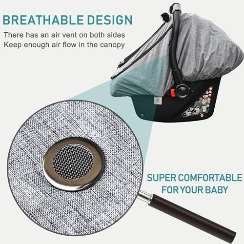 YVMVDV Waterproof Baby Car Seat Cover，YVMVDV Patented Cold Weather Carseat Cover for Babies,Infant Car Seat Cover Canopy for Boy Girls,Windproof Car Seat Canopy for Boys & Girls, Keeps Babies Warm - Image 3