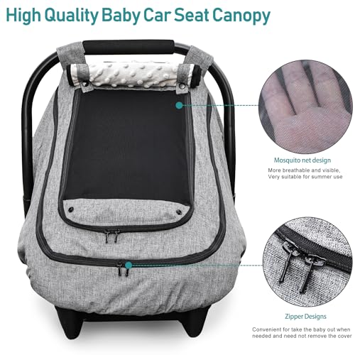 YVMVDV Waterproof Baby Car Seat Cover，YVMVDV Patented Cold Weather Carseat Cover for Babies,Infant Car Seat Cover Canopy for Boy Girls,Windproof Car Seat Canopy for Boys & Girls, Keeps Babies Warm - Image 5