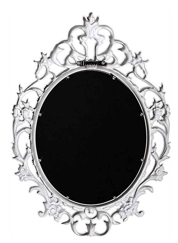 FFD Oval Vintage Wall Mirror - French Country Charm for Living Room, Kitchen, Bedroom, or Hallway - Timeless Beauty for Wall or Table Display