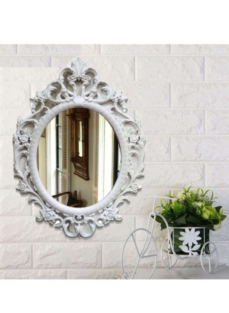 FFD Oval Vintage Wall Mirror - French Country Charm for Living Room, Kitchen, Bedroom, or Hallway - Timeless Beauty for Wall or Table Display