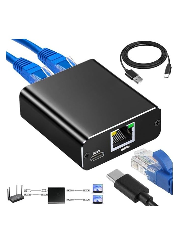 Generic Ethernet Splitter 1 to 2 Ports Gigabit Network Splitter RJ45 ...