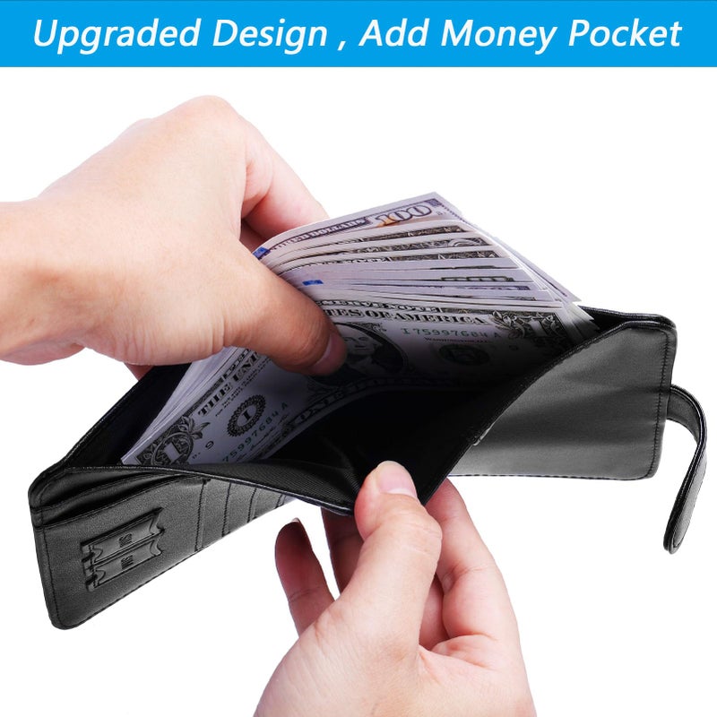 PASCACOO Airtag Passport Holder Cover Wallet RFID Blocking Leather Case Travel Essentials Luggage Accessories Travel Must Have(118#Black) - Image 4