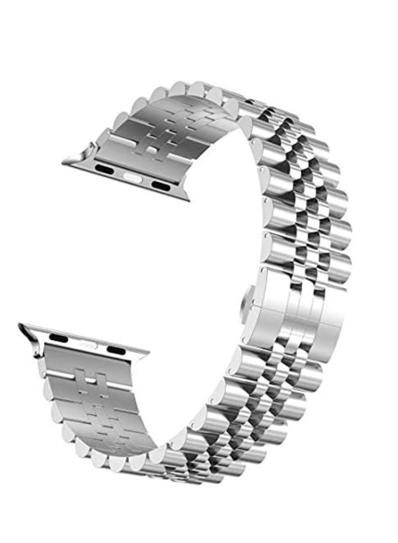 ELTRAZONE Compatible with Apple Watch Band 41mm 40mm 38mm, Stainless Steel Heavy Band with Butterfly Folding Clasp Link Bracelet for iWatch Series8/7/6/ SE Series 5/4/3/Men Women, - Image 2