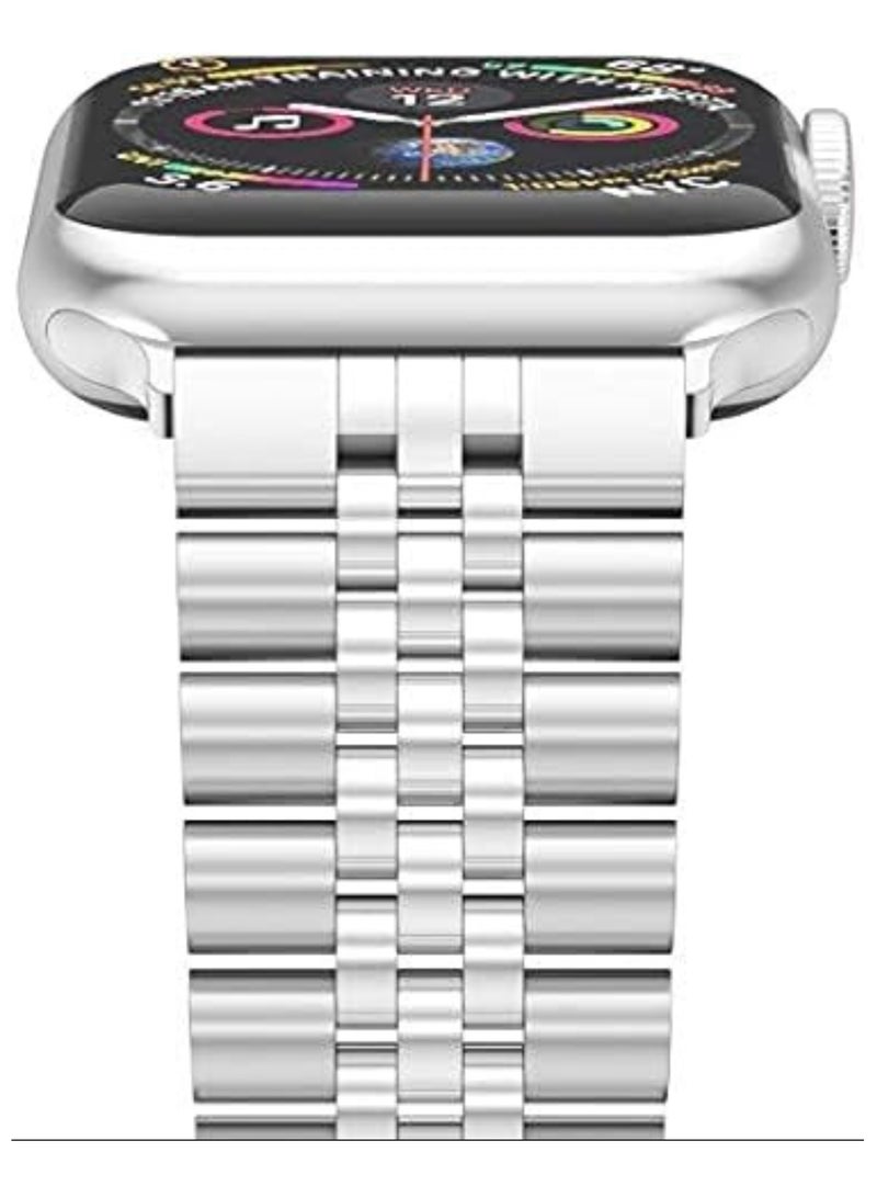 ELTRAZONE Compatible with Apple Watch Band 41mm 40mm 38mm, Stainless Steel Heavy Band with Butterfly Folding Clasp Link Bracelet for iWatch Series8/7/6/ SE Series 5/4/3/Men Women, - Image 3