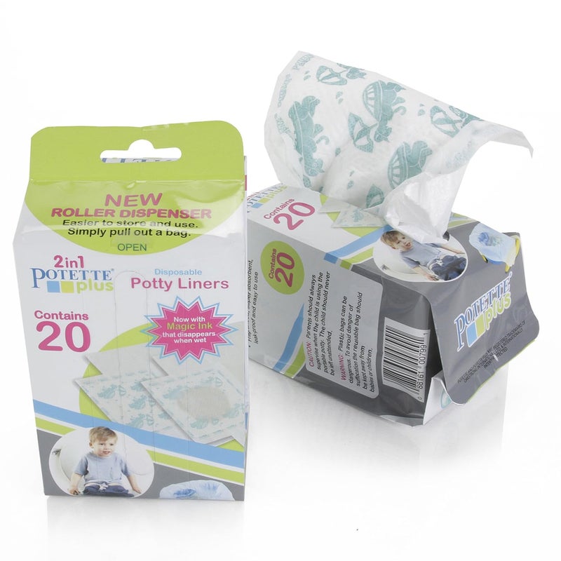 Kalencom Potette Plus Potty Seat Liner Roller Dispenser with Magic Disappearing Ink, 20 Count - Image 1